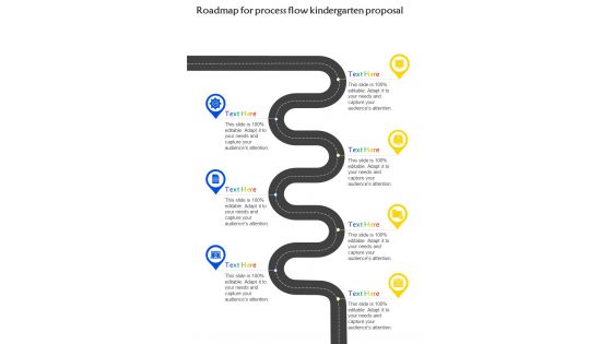 Roadmap For Process Flow Kindergarten Proposal One Pager Sample Example Document