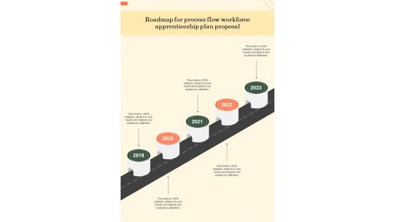 Roadmap For Process Flow Workforce Apprenticeship Plan Proposal One Pager Sample Example Document