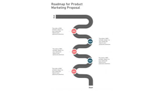 Roadmap For Product Marketing Proposal One Pager Sample Example Document