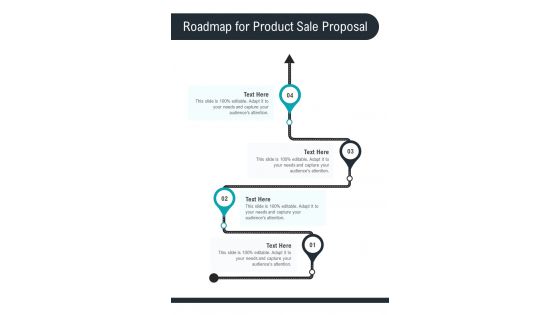 Roadmap For Product Sale Proposal One Pager Sample Example Document