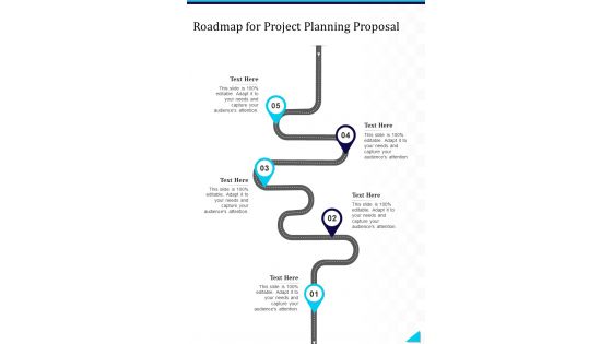 Roadmap For Project Planning Proposal One Pager Sample Example Document