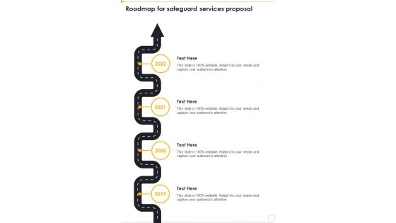 Roadmap For Safeguard Services Proposal One Pager Sample Example Document