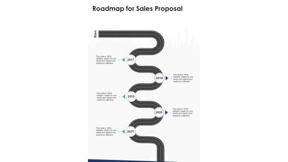 Roadmap For Sales Proposal One Pager Sample Example Document
