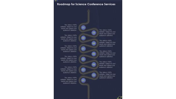 Roadmap For Science Conference Services One Pager Sample Example Document
