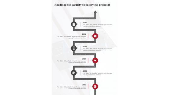Roadmap For Security Firm Services Proposal One Pager Sample Example Document