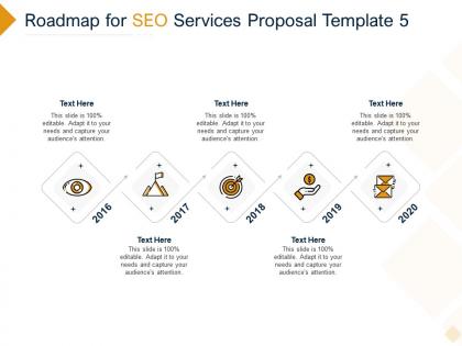 Roadmap for seo services proposal 2016 to 2020 ppt powerpoint presentation slide