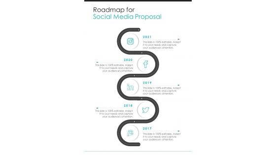 Roadmap For Social Media Proposal One Pager Sample Example Document