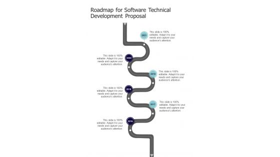 Roadmap For Software Technical Development Proposal One Pager Sample Example Document