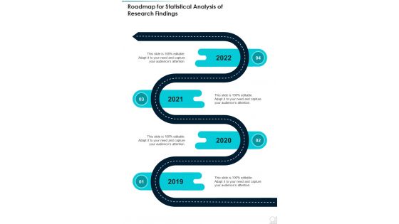 Roadmap For Statistical Analysis Of Research Findings One Pager Sample Example Document