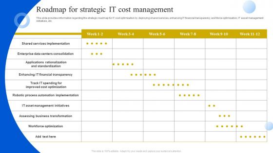 Roadmap For Strategic It Cost Management Definitive Guide To Manage Strategy SS V