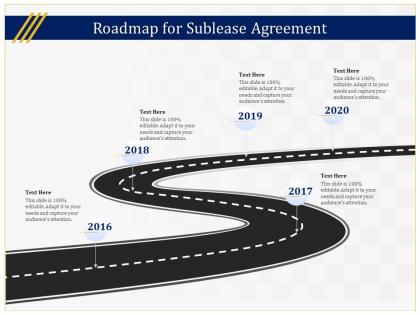 Roadmap for sublease agreement ppt powerpoint presentation slides clipart images