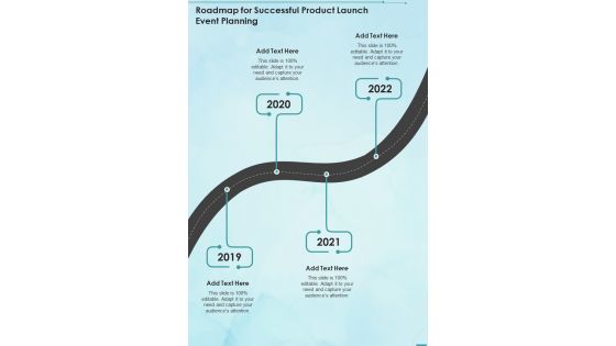 Roadmap For Successful Product Launch Event Planning One Pager Sample Example Document