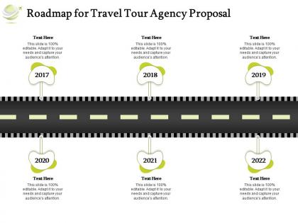 Roadmap for travel tour agency proposal ppt powerpoint presentation icon visuals