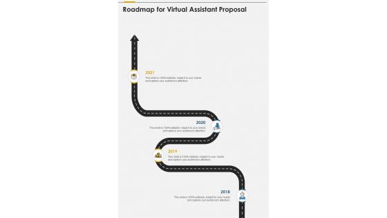 Roadmap For Virtual Assistant Proposal One Pager Sample Example Document