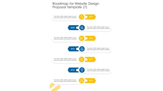 Roadmap For Website Design Proposal Template One Pager Sample Example Document
