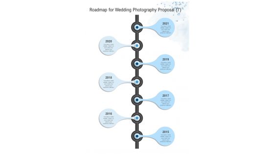 Roadmap For Wedding Photography Proposal One Pager Sample Example Document
