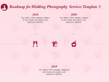 Roadmap for wedding photography services template 2018 to 2020 ppt powerpoint ideas