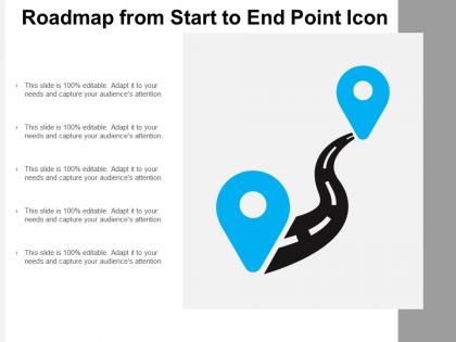 Roadmap from start to end point icon