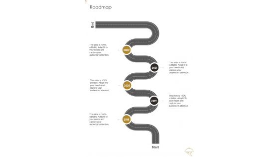 Roadmap Hospitality Management Proposal One Pager Sample Example Document