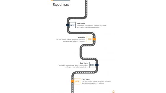 Roadmap Hotel Management Contract Proposal One Pager Sample Example Document