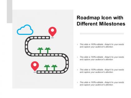 Roadmap icon with different milestones
