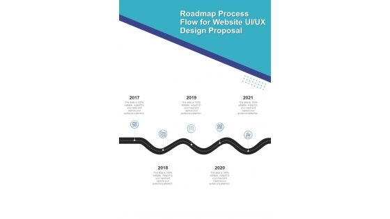 Roadmap Process Flow For Website UI UX Design Proposal One Pager Sample Example Document