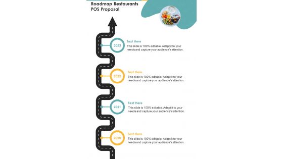 Roadmap Restaurants POS Proposal One Pager Sample Example Document