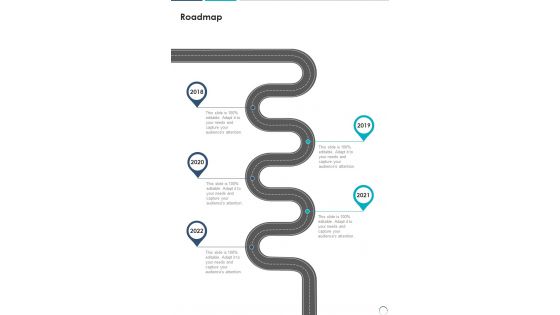Roadmap Sales Consulting Proposal One Pager Sample Example Document