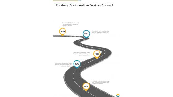 Roadmap Social Welfare Services Proposal One Pager Sample Example Document