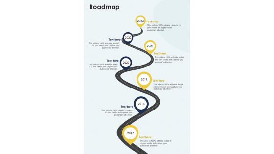 Roadmap Solar Power System Sales And Installation One Pager Sample Example Document