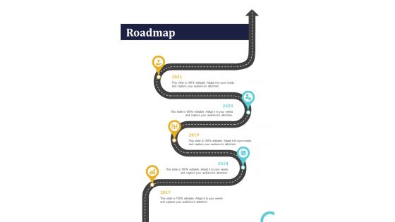 Roadmap Special Inspection Proposal One Pager Sample Example Document
