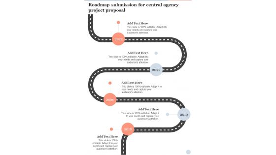 Roadmap Submission For Central Agency Project Proposal One Pager Sample Example Document