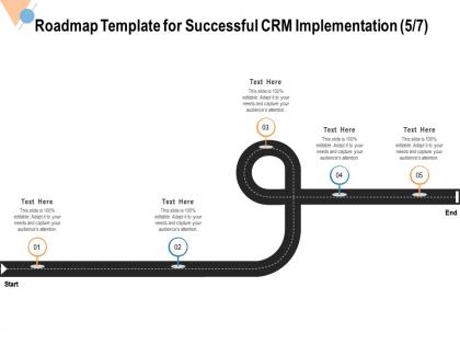 Roadmap template for successful crm implementation audience ppt powerpoint visual