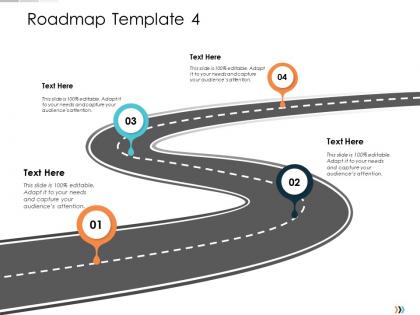 Roadmap template four step process technology disruption in hr system ppt icons