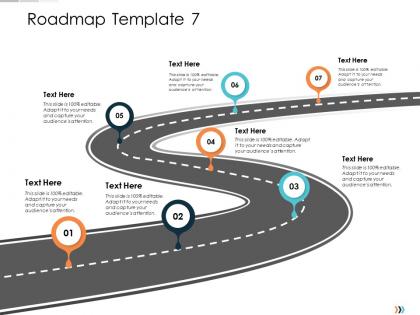 Roadmap template seven step process technology disruption in hr system ppt formats