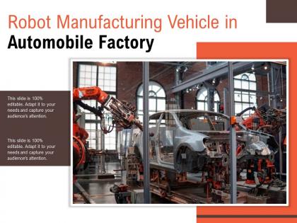 Robot manufacturing vehicle in automobile factory