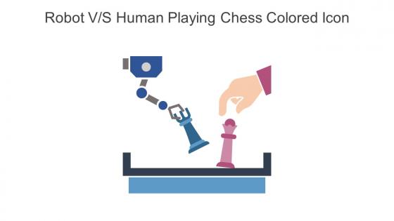 Robot Vs Human Playing Chess Colored Icon In Powerpoint Pptx Png And Editable Eps Format