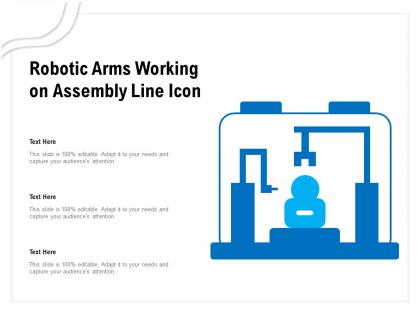 Robotic arms working on assembly line icon