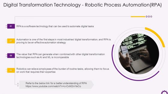 Robotic Process Automation In Digital Transformation Technologies Training Ppt