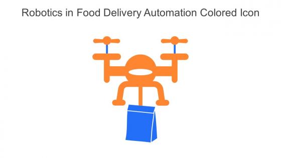 Robotics In Food Delivery Automation Colored Icon In Powerpoint Pptx Png And Editable Eps Format