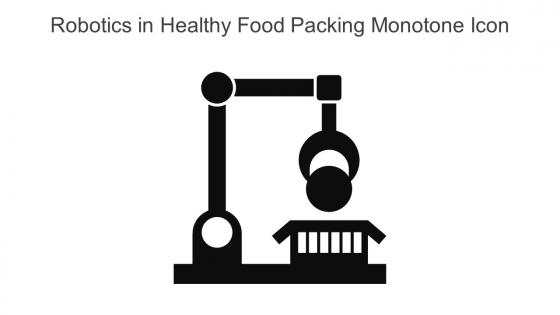 Robotics In Healthy Food Packing Monotone Icon In Powerpoint Pptx Png And Editable Eps Format