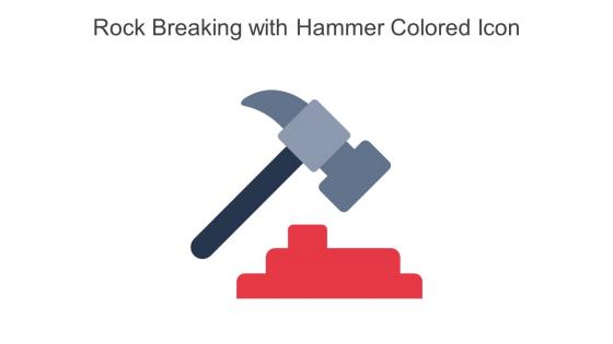 Rock Breaking With Hammer Colored Icon In Powerpoint Pptx Png And Editable Eps Format