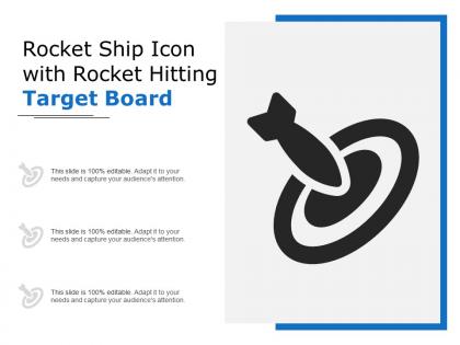 Rocket ship icon with rocket hitting target board