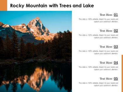 Rocky mountain with trees and lake