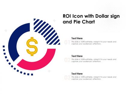 Roi icon with dollar sign and pie chart