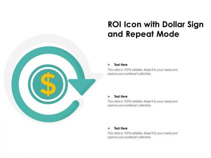 Roi icon with dollar sign and repeat mode