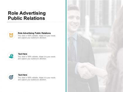Role advertising public relations ppt powerpoint presentation show layout cpb