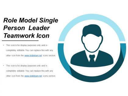 Role model single person leader teamwork icon
