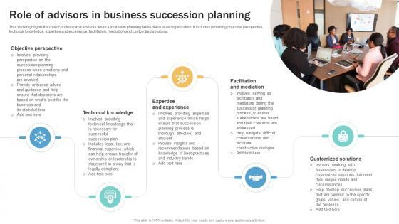Role Of Advisors In Business Succession Planning Guide To Ensure Business Strategy SS