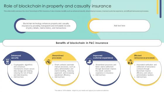Role Of Blockchain In Property And Casualty Blockchain In Insurance Industry Exploring BCT SS